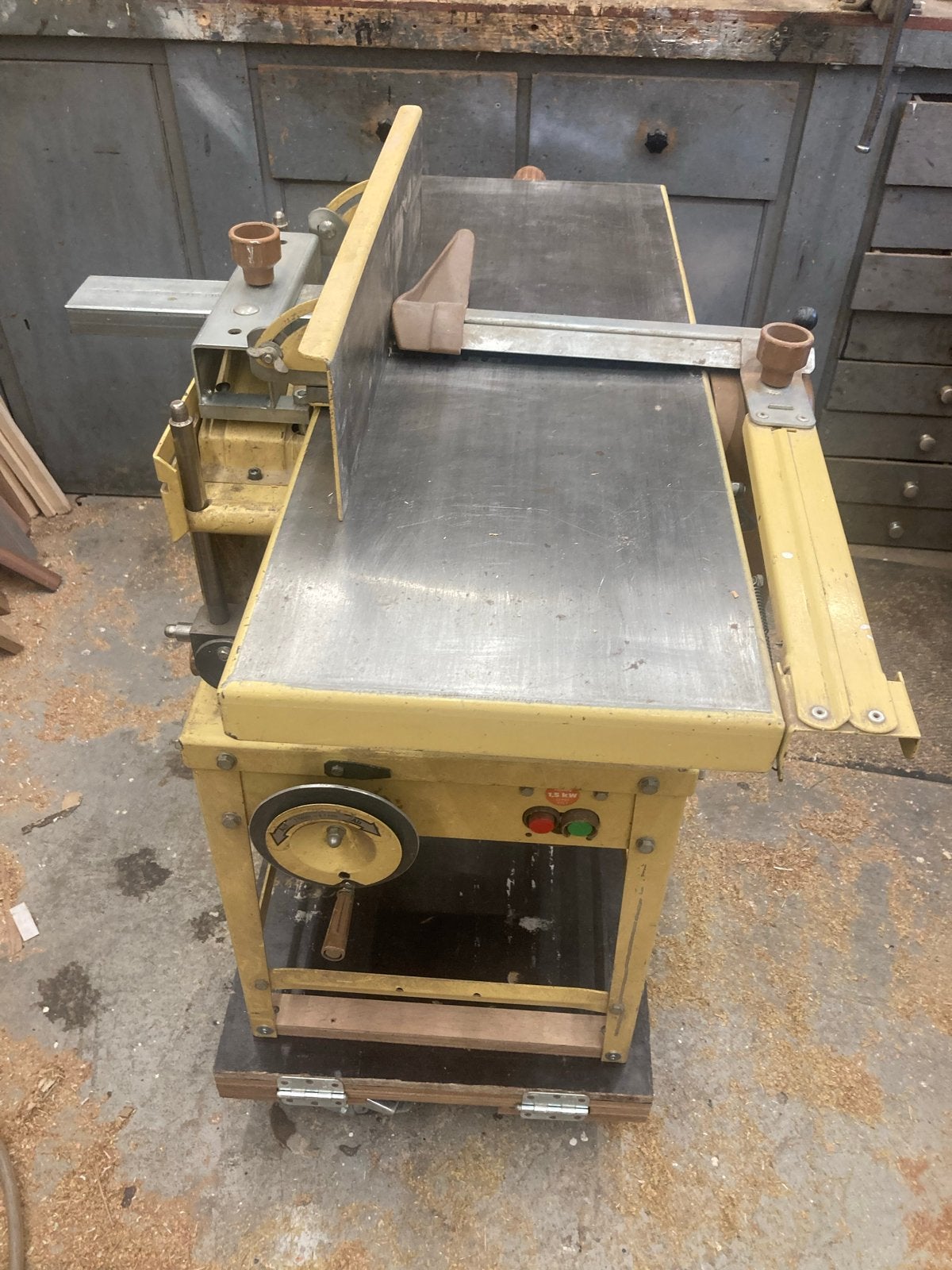 Sheppach combimachine vlak vandiktebank met langgat module, Ophalen, Gebruikt, Elektrisch