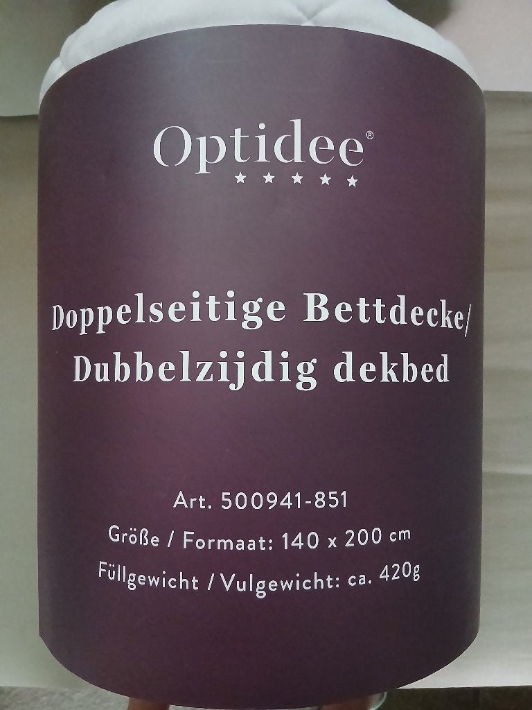 Optidee dubbelzijdig dekbed, Huis en Inrichting, Slaapkamer | Beddengoed, Eenpersoons, Ophalen of Verzenden, Overige merken, Grijs