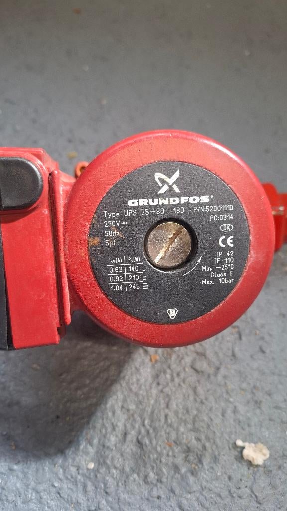 Circulatiepomp Grundfos UPS 25-80 180, Doe-het-zelf en Verbouw, Verwarming en Radiatoren, Ophalen, Minder dan 30 cm, Overige typen