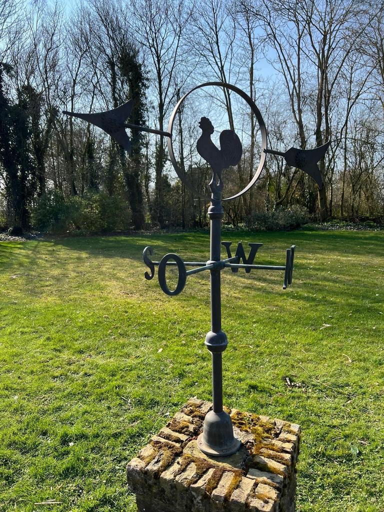 Windwijzer met haan en kompasroos, Tuin en Terras, Windwijzers en Windmolens, Ophalen, Gebruikt