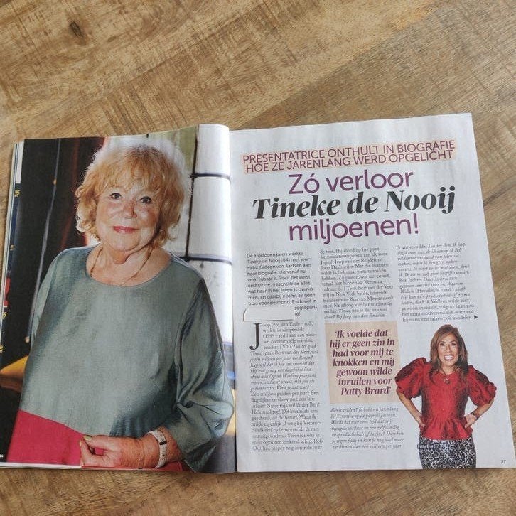 Tineke de Nooy / Patty Brard Artikel Knipsel - 4 blz -, Ophalen of Verzenden, 1980 tot heden, Knipsel(s)