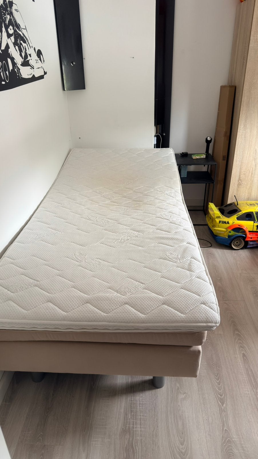 Gratis electrische boxspring 90x200, Ophalen, Zo goed als nieuw, Eenpersoons, 90 cm