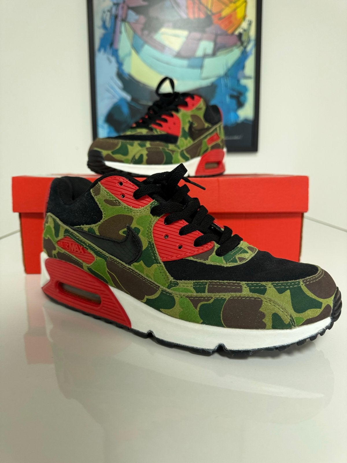 Nike Air Max 90 Atmos Duck Camo, Kleding | Heren, Overige kleuren, Verzenden, Sneakers of Gympen, Gedragen