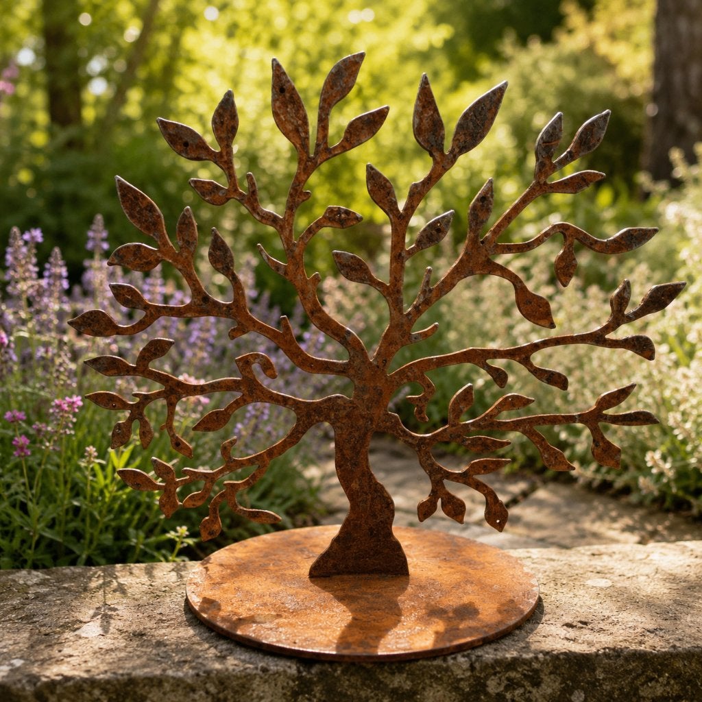 Cortenstaal Levensboom 40 cm - Tuindecoratie, Nieuw, Ophalen of Verzenden, Landelijk, Metaal