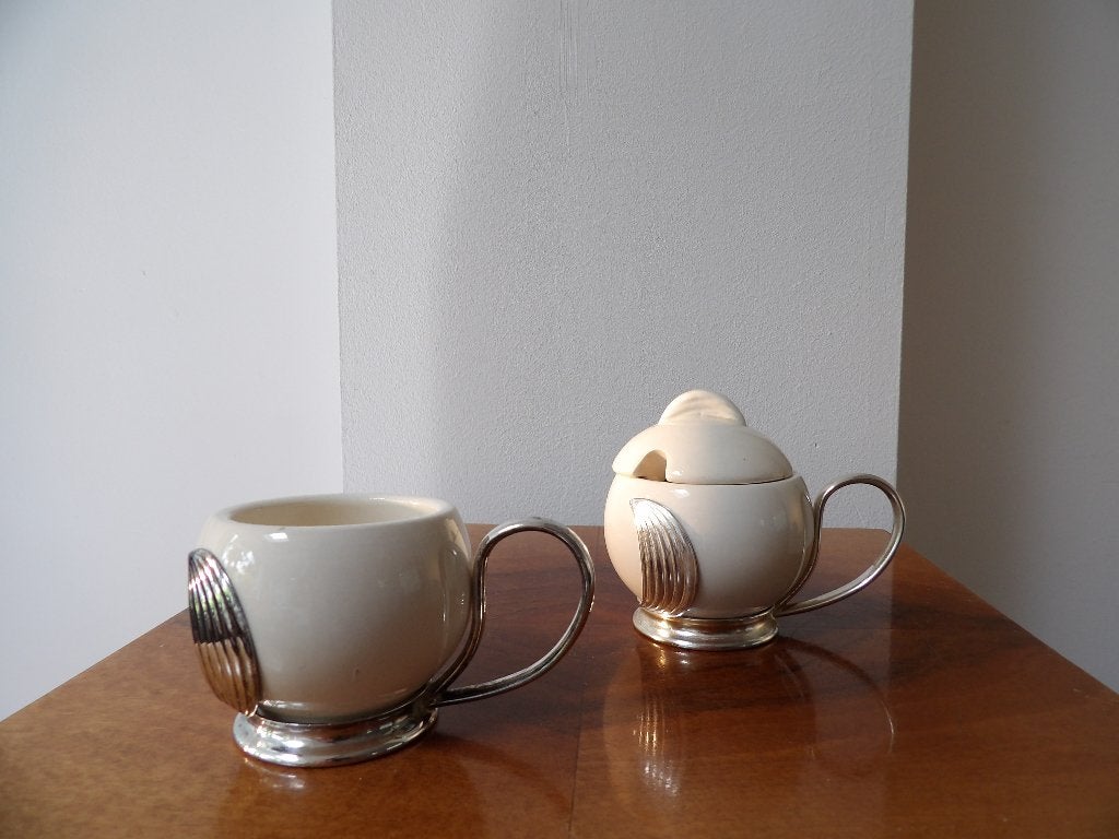 Art Deco Tafelset WMF Wachtersbach mosterd/zout, Ophalen of Verzenden, Zilver