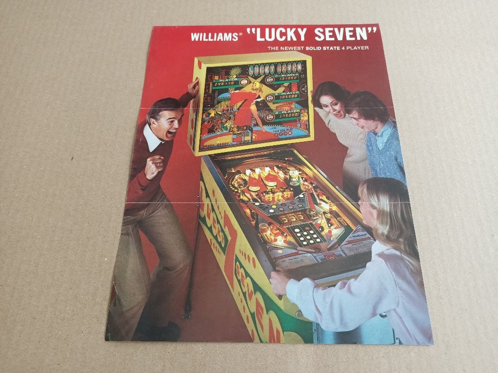 Flyer: Williams Lucky Seven (1978) Flipperkast, Verzamelen, Gebruikt, Verzenden, Elektronisch, Williams