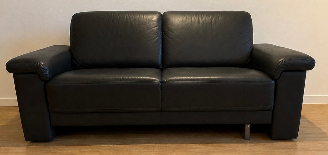 GRATIS leren bank, Ophalen of Verzenden, Zo goed als nieuw, 75 tot 100 cm, Tweepersoons