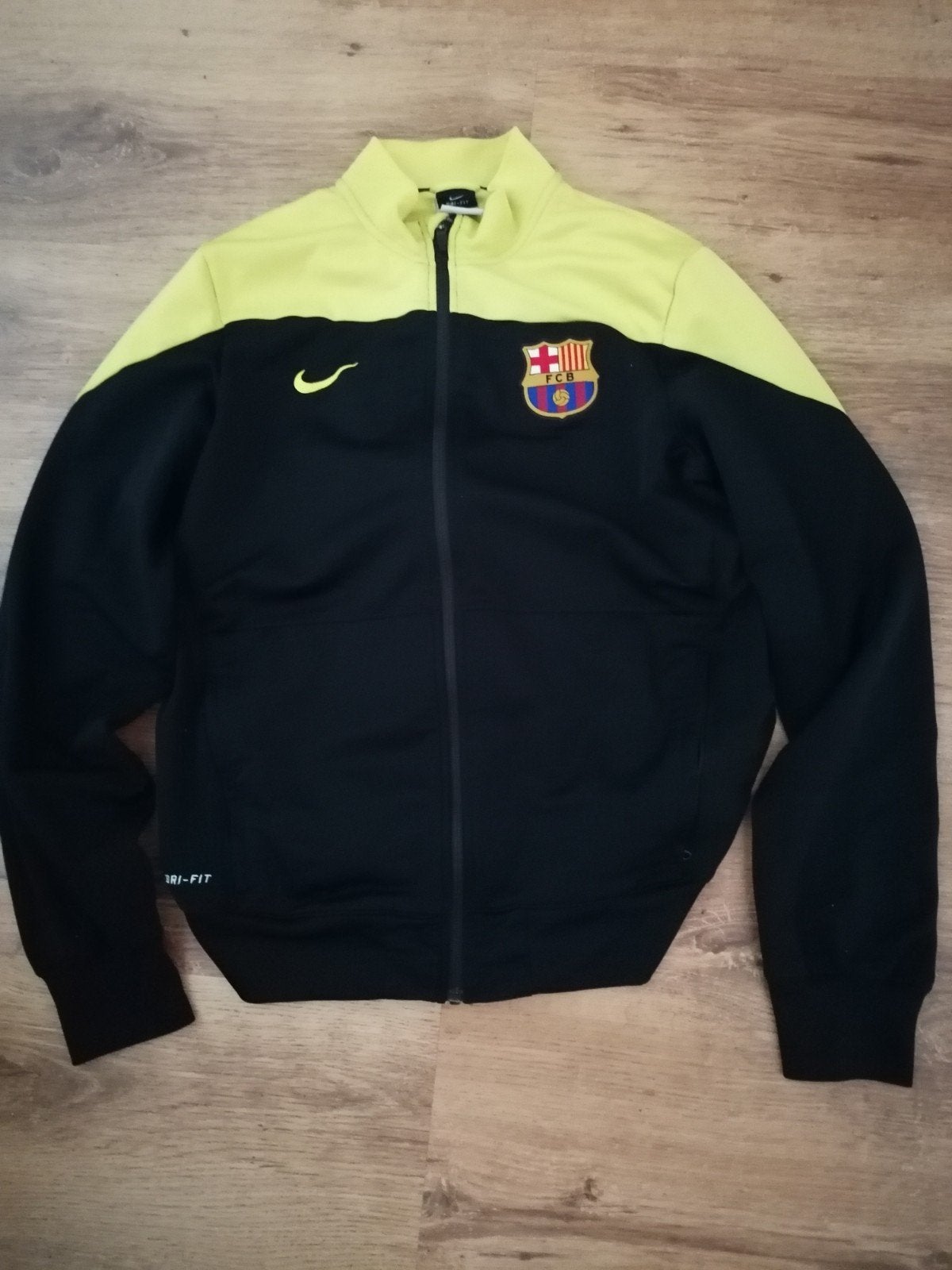 Nike Barca trainingsjas zwart/geel maat m, Ophalen, Maat 48/50 (M), Zwart, Nike
