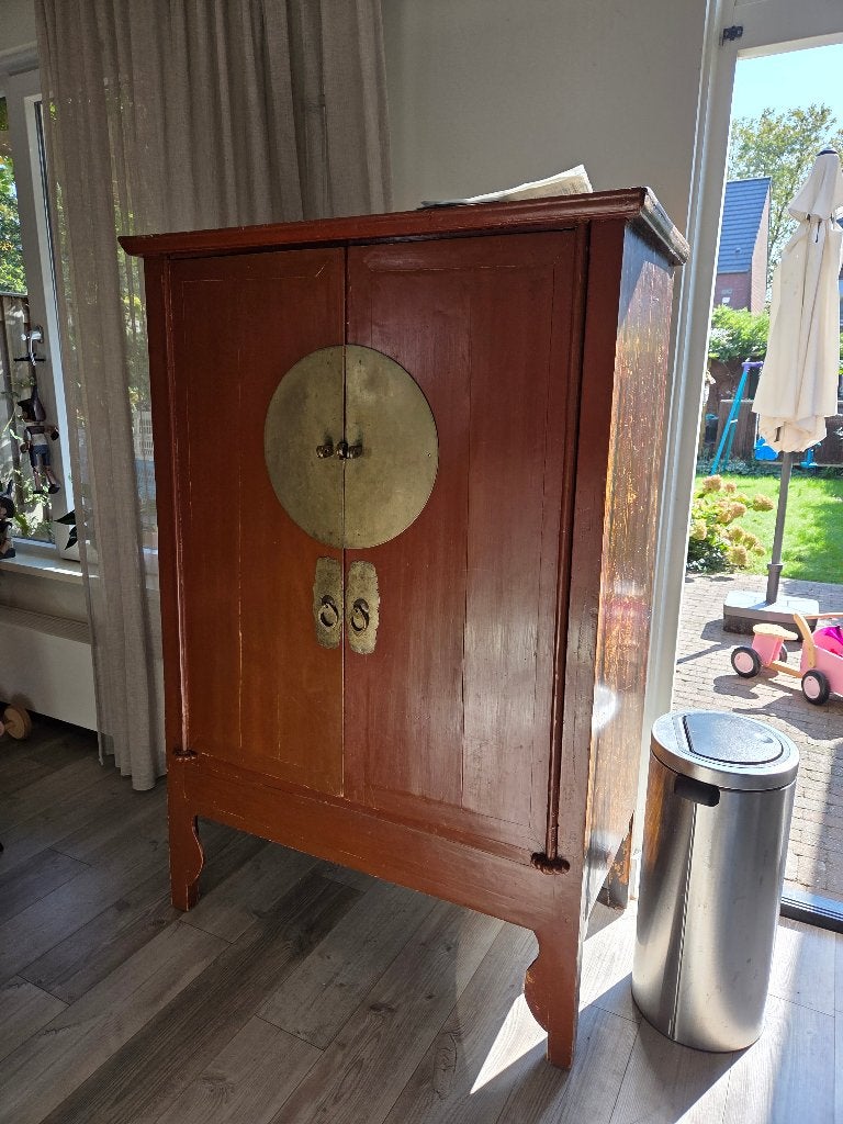 Vintage Chinese bruidskast, Gebruikt, 100 tot 150 cm, 1 of 2 laden, Ophalen of Verzenden
