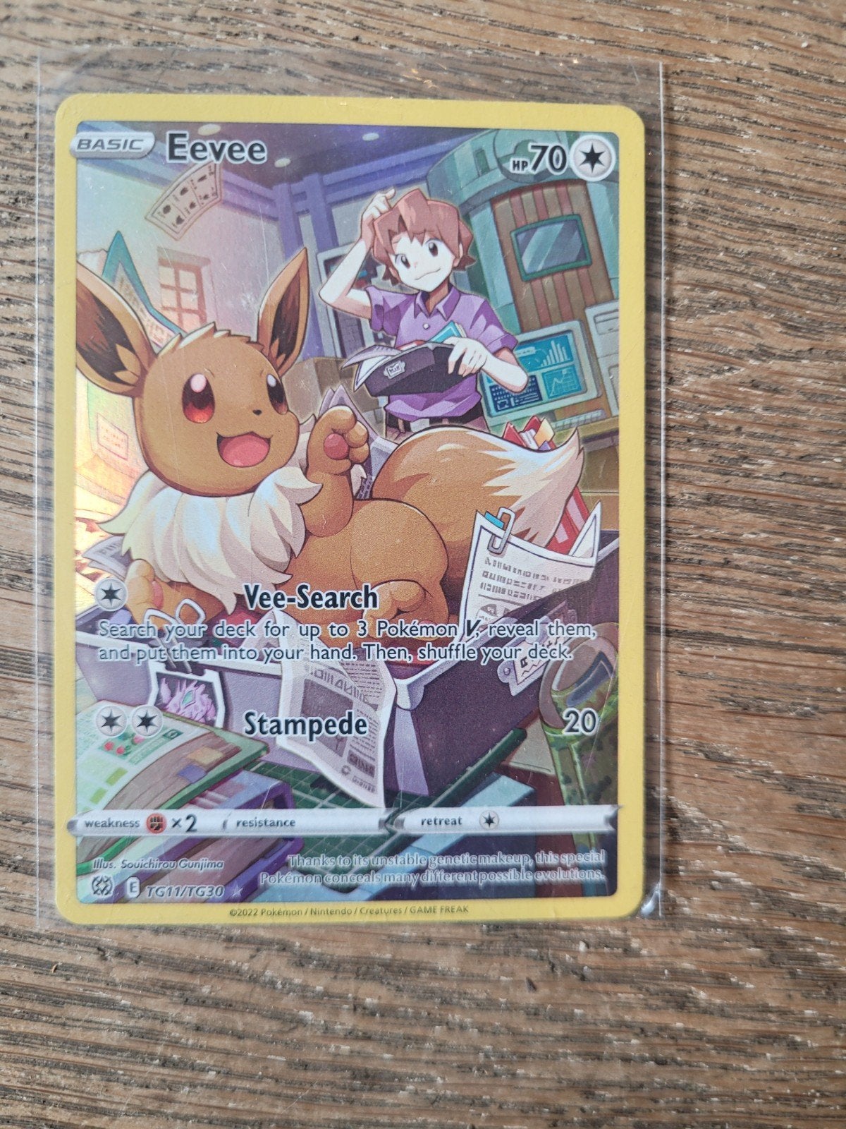 Pokémon Eevee Kaart, Ophalen of Verzenden, Zo goed als nieuw, Losse kaart, Foil