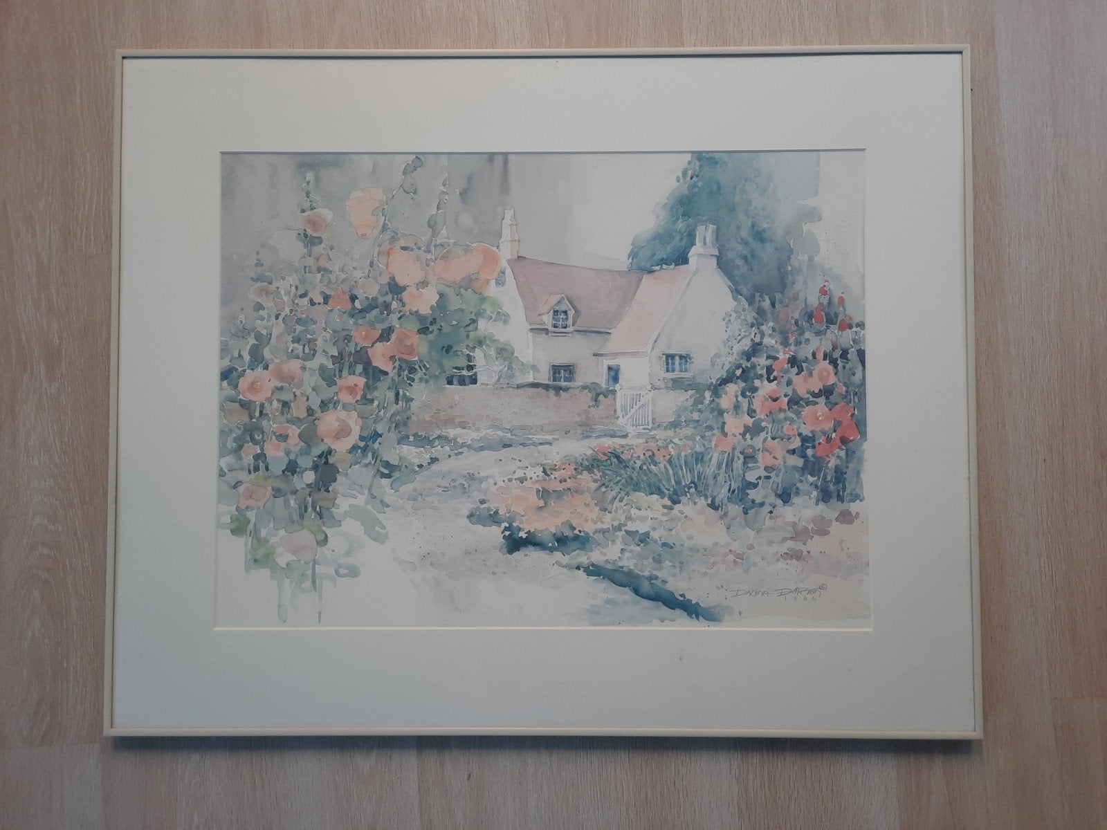 Aquarel reproductie Garden House Dalina Darton 1986, Ophalen of Verzenden