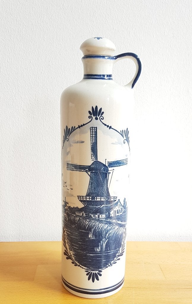 Jeneverfles BOLS, "DELFT BLUE - MADE in HOLLAND", gesigneerd, Antiek en Kunst, Ophalen of Verzenden