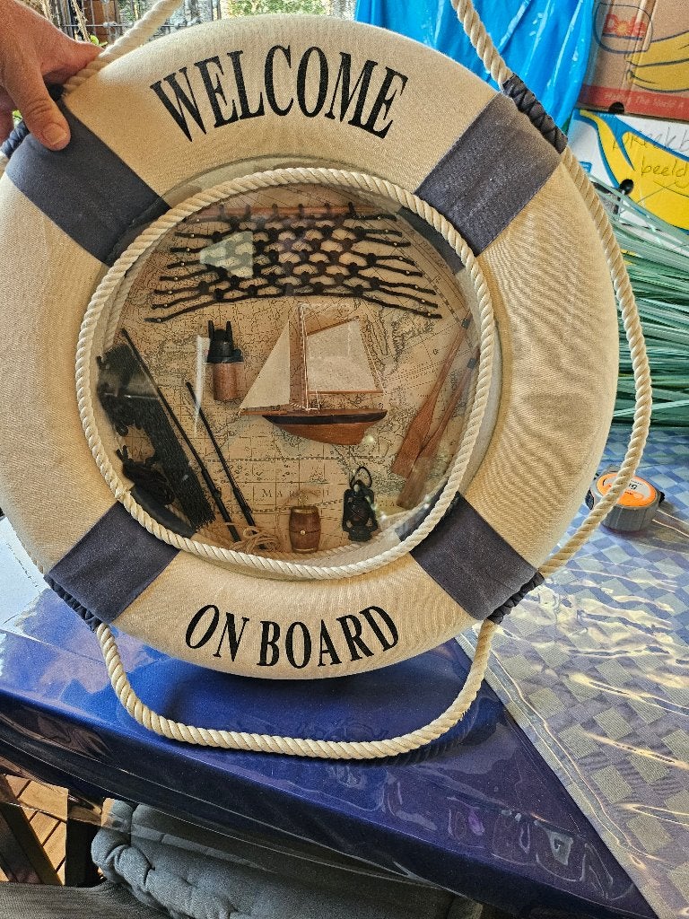 Decoratie reddingsboei, Ophalen, Wandhanger, Achter glas, Zo goed als nieuw
