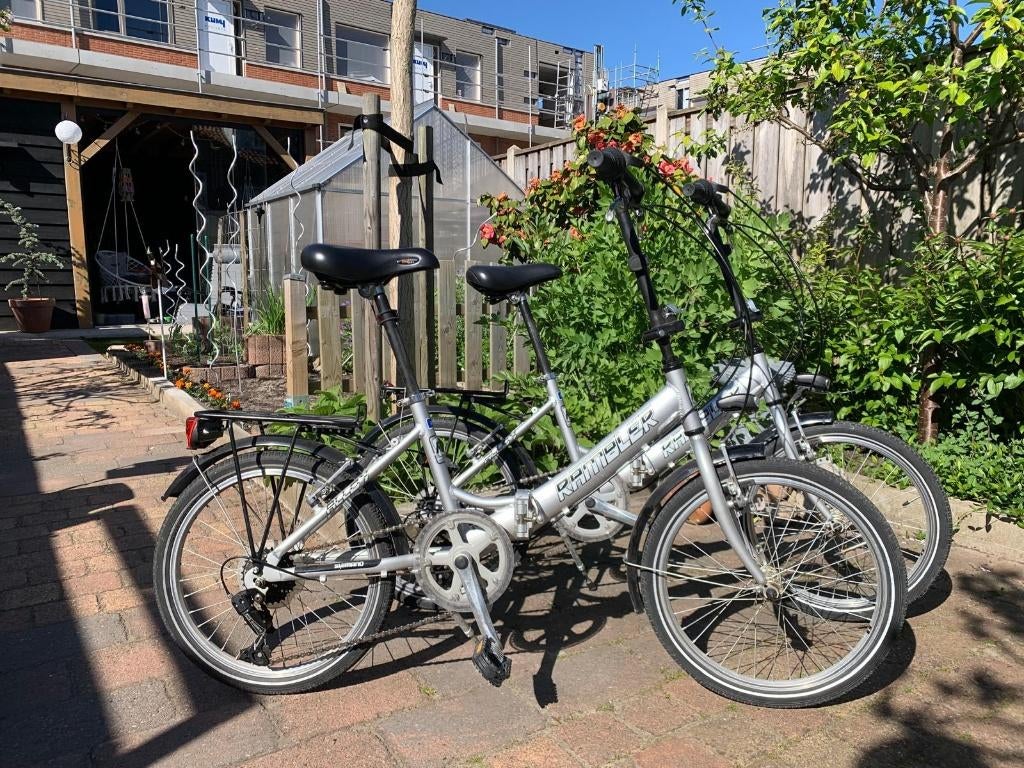 Twee vouwfietsen, 20 inch of meer, Gebruikt, Velgrem, Totaal opvouwbaar