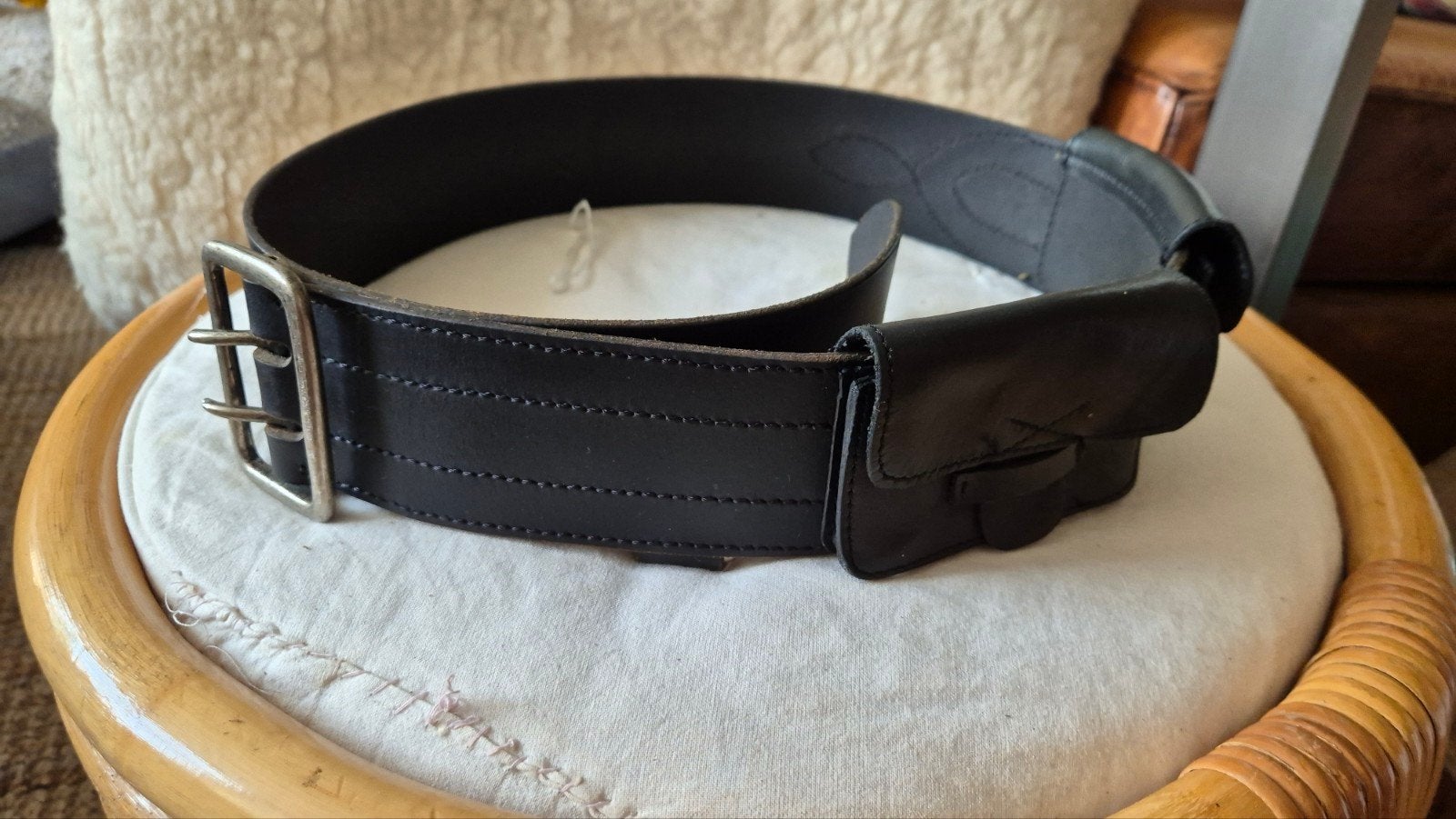 Werkriem koppelriem brede rugsteun echt leer, Nieuw, Werkriem, Riem of Ceintuur, Echt leder