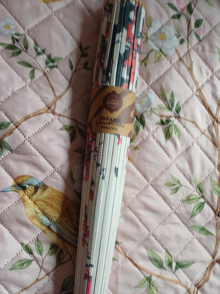 Japanse papieren parasol met kersenbloesem print, Ophalen of Verzenden, Nieuw, Wit