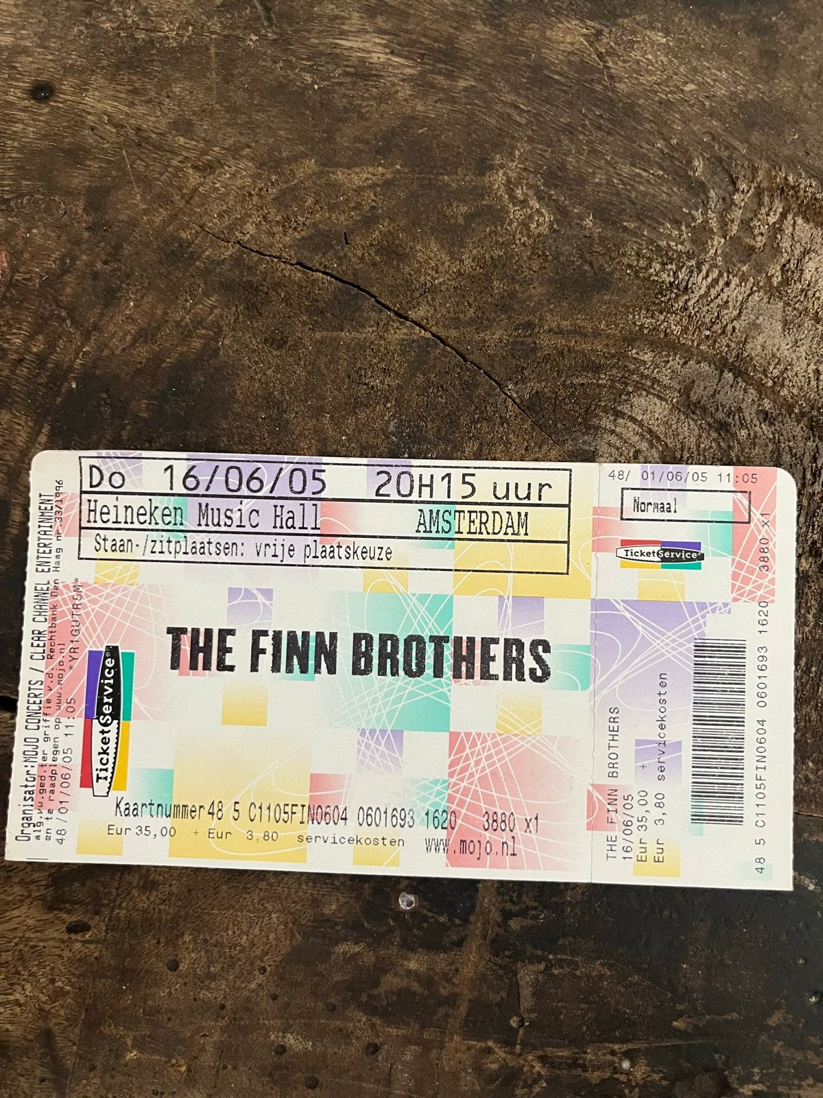 Ticket the Finn brothers Heineken Music Hall uit 2005, Tickets en Kaartjes, Eén persoon, Juni