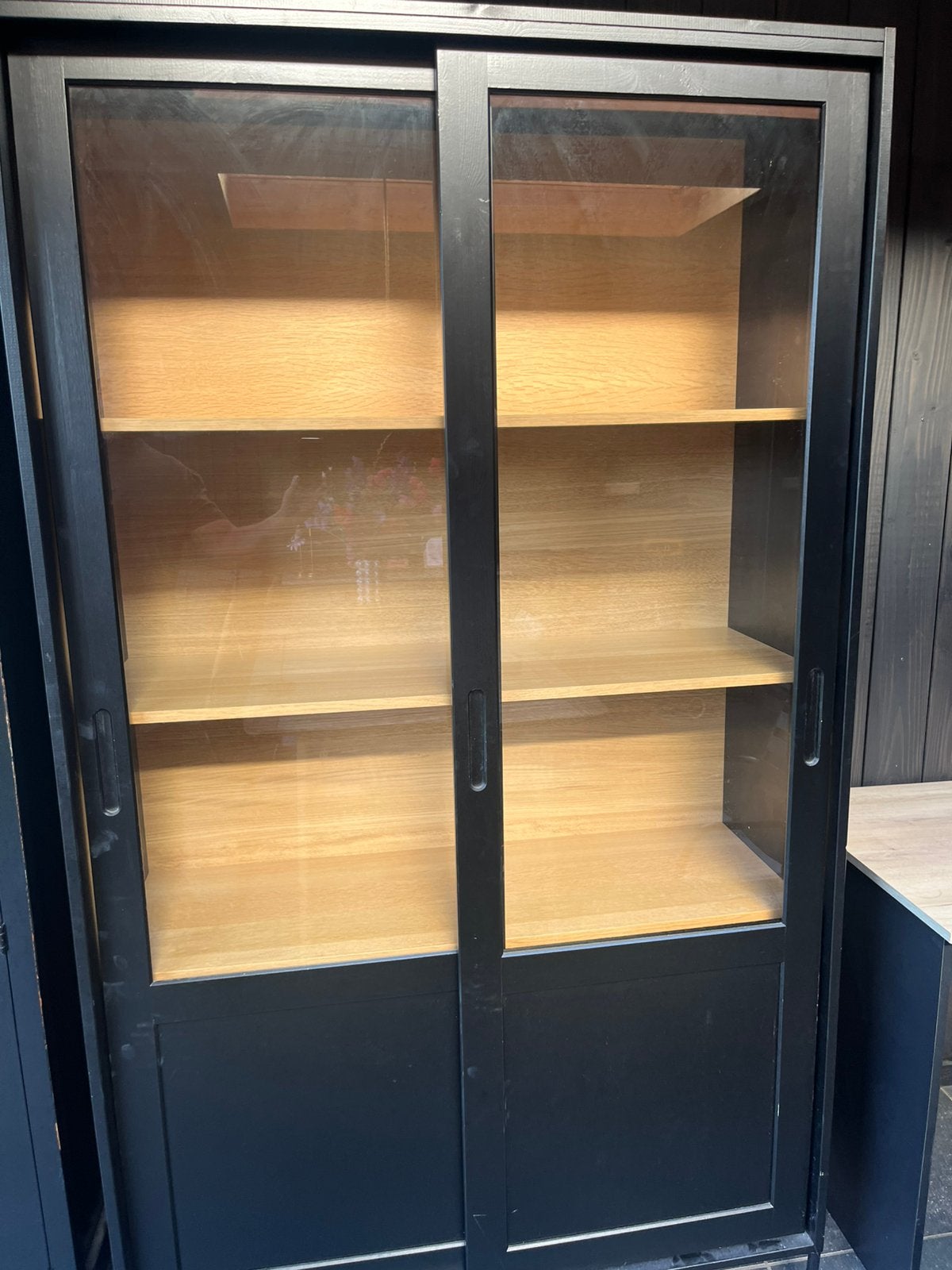 Boekenkast zwart, Huis en Inrichting, Ophalen, 100 tot 150 cm, 200 cm of meer, Zo goed als nieuw