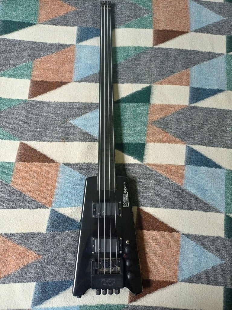 Hohner B2A F1 Headless Fretless bass 80s, Ophalen of Verzenden, Gebruikt