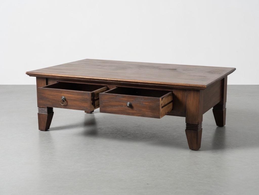 Massief houten salontafel koloniale stijl, Huis en Inrichting, Tafels | Salontafels, Ophalen, Gebruikt, 100 tot 150 cm, Koloniaal