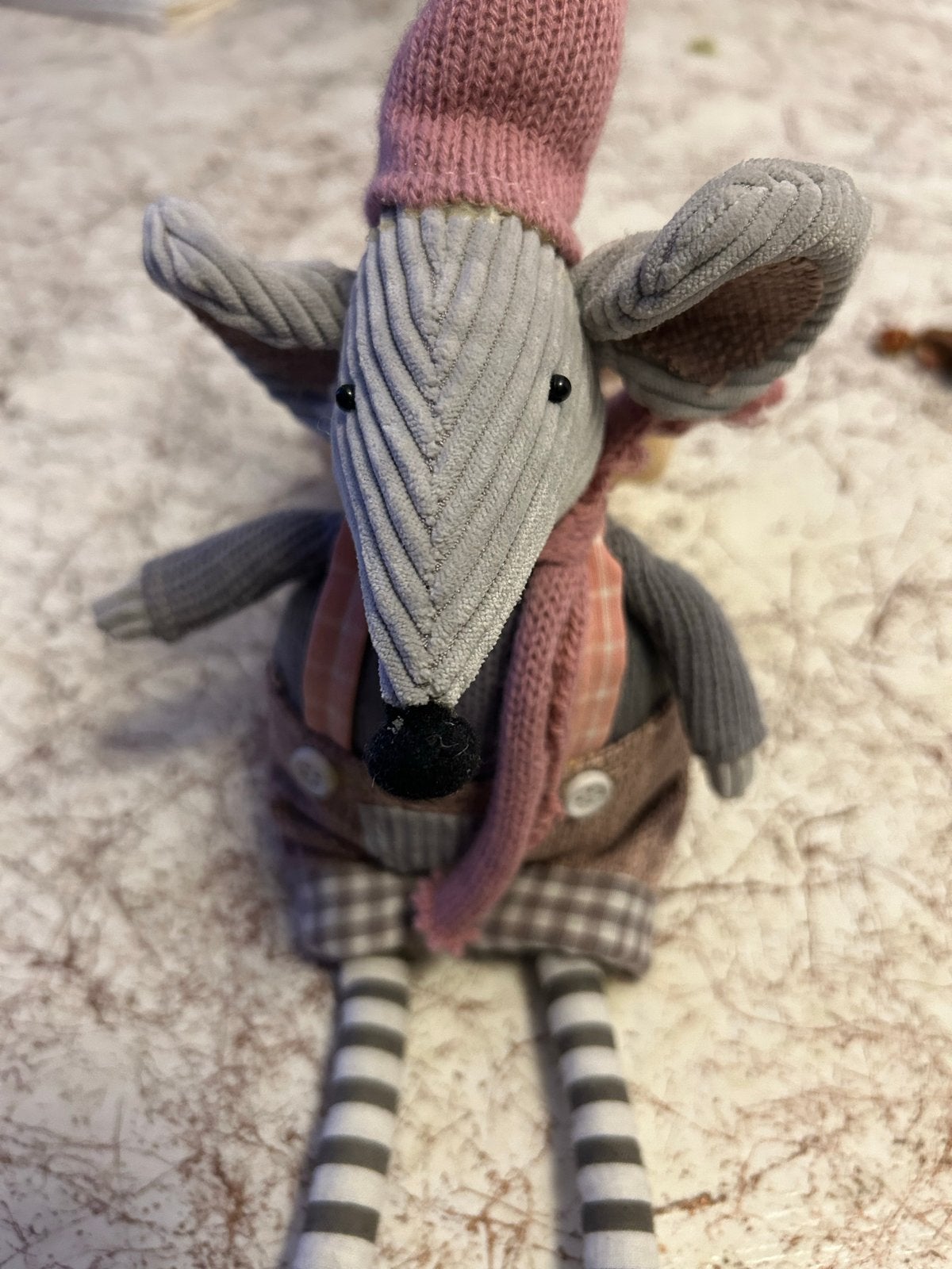 Schattige muis knuffel met roze muts en sjaal, Kinderen en Baby's, Muis, Overige merken, Overige karakters, Ophalen of Verzenden