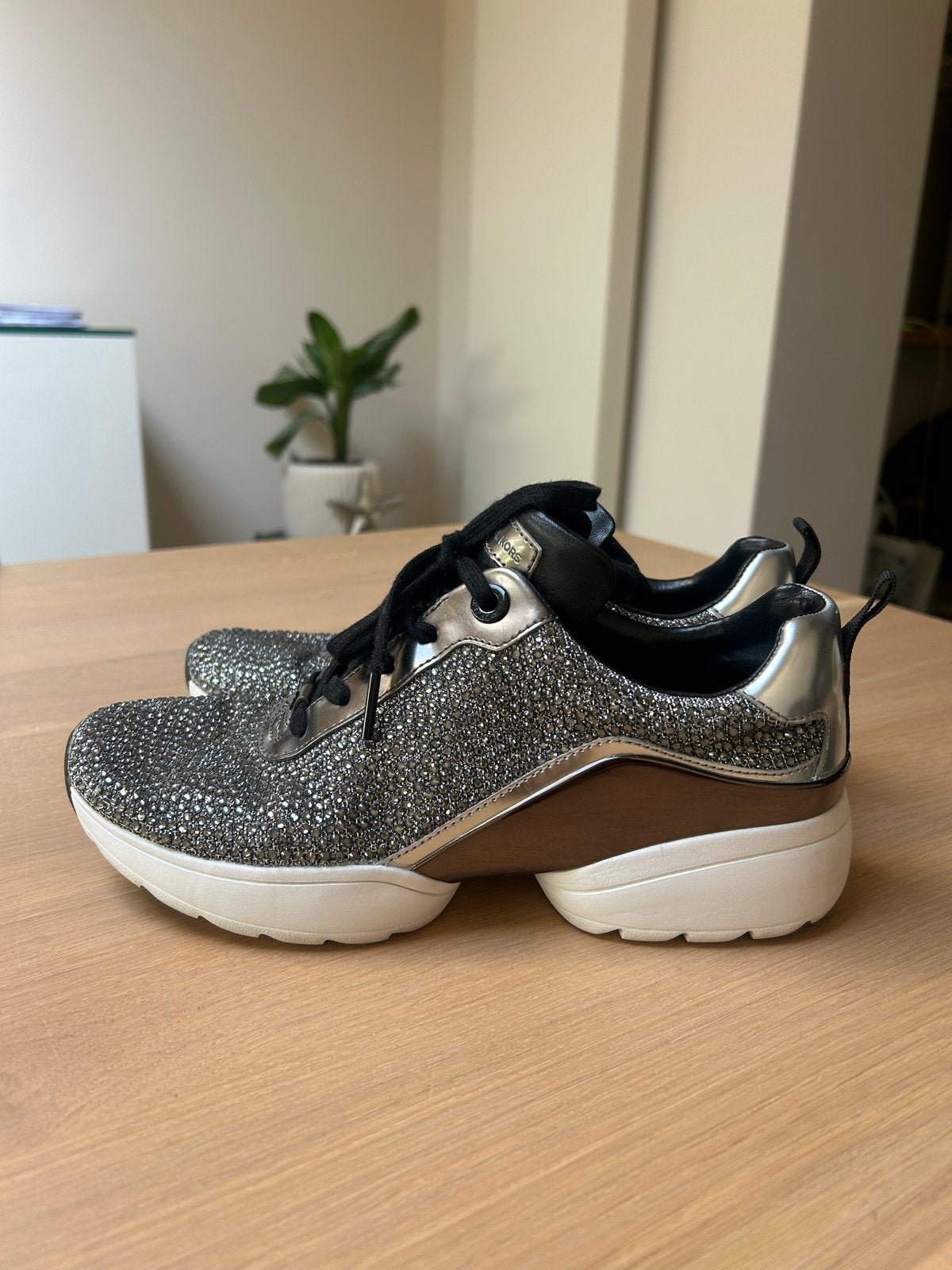 Michael Kors sneakers met glitters, Verzenden, Grijs, Sneakers of Gympen, Zo goed als nieuw