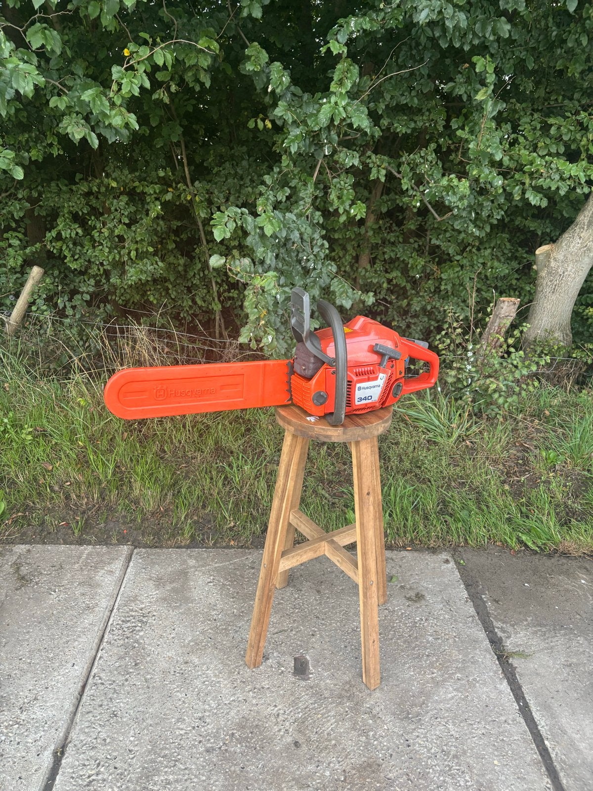 Husqvarna 340 Motorzaag met 38 cm zaagblad, Ophalen, Gebruikt, Husqvarna, Bijl
