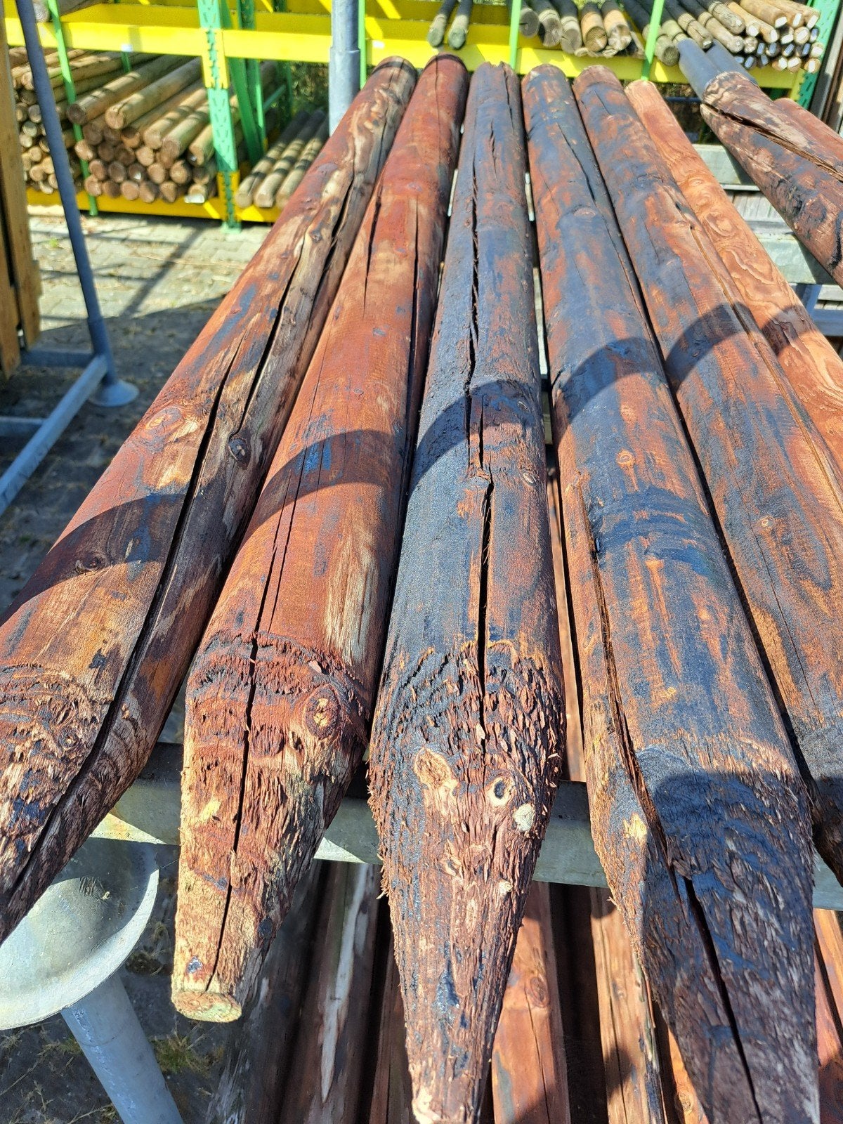 Gefreesde, gecreoseerde Weide Palen 10x180, Ophalen, Nieuw, 180 tot 250 cm, Palen