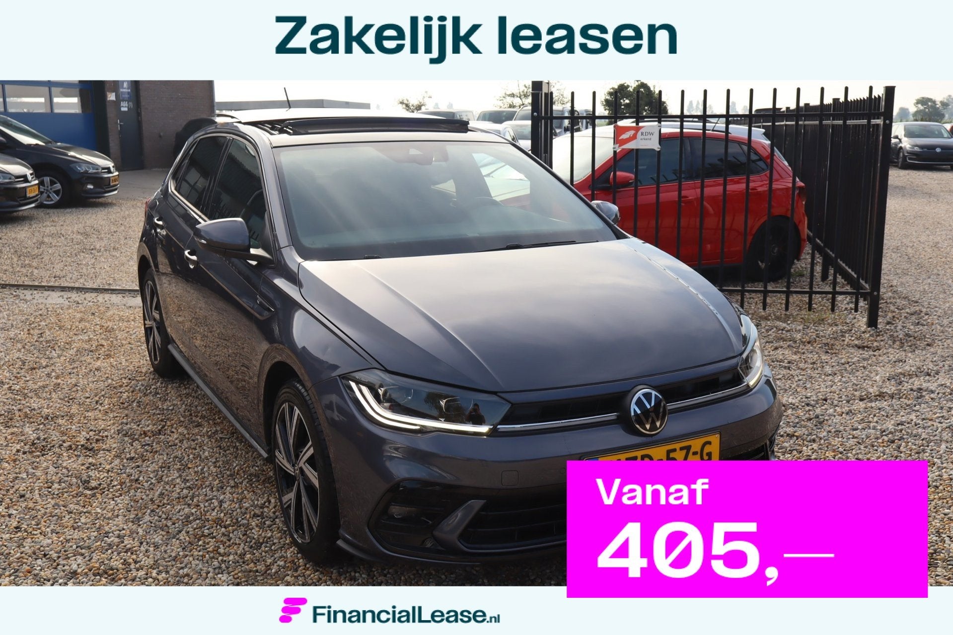 Volkswagen POLO 1.0 TSI R-LINE 2X PANO DIGI KLOK, Dealer onderhouden, Stof, Gebruikt, 95 pk