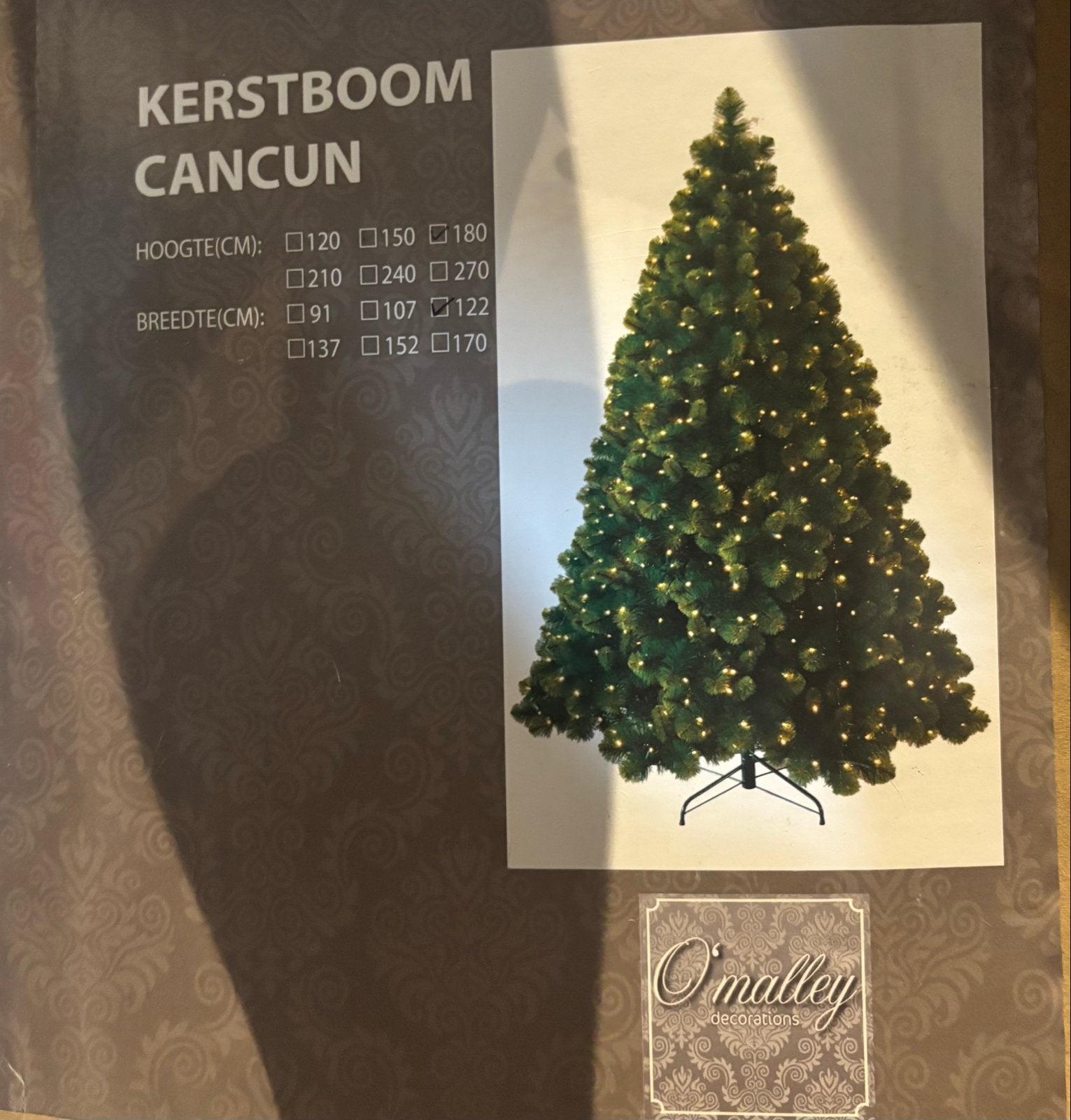 Kerstboom 1.80 hoog inclusief lampjes, Diversen, Kerst, Ophalen of Verzenden