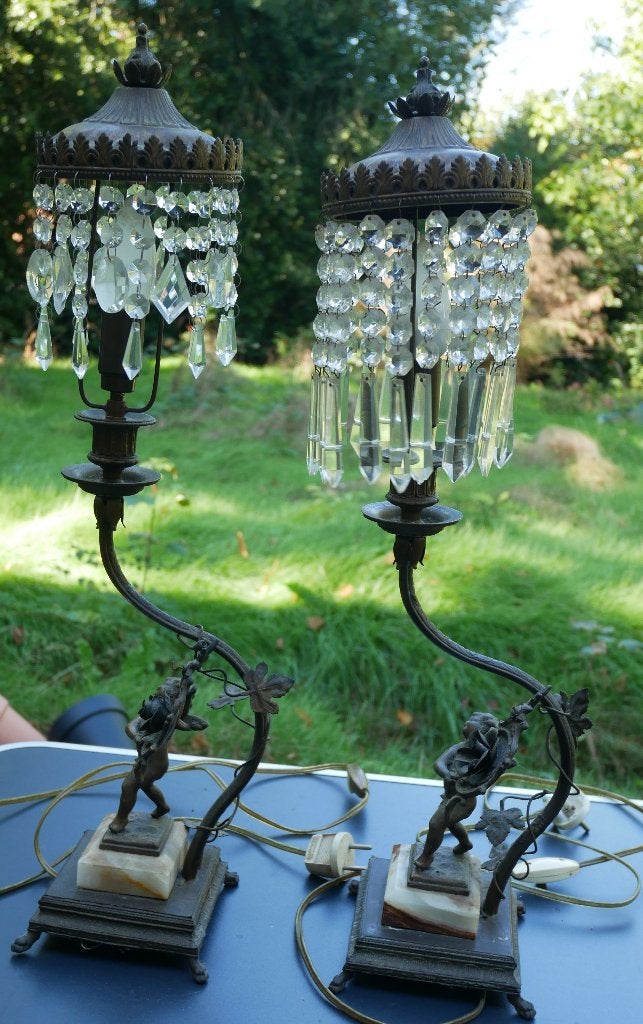 2 antieke schemerlampen, Ophalen