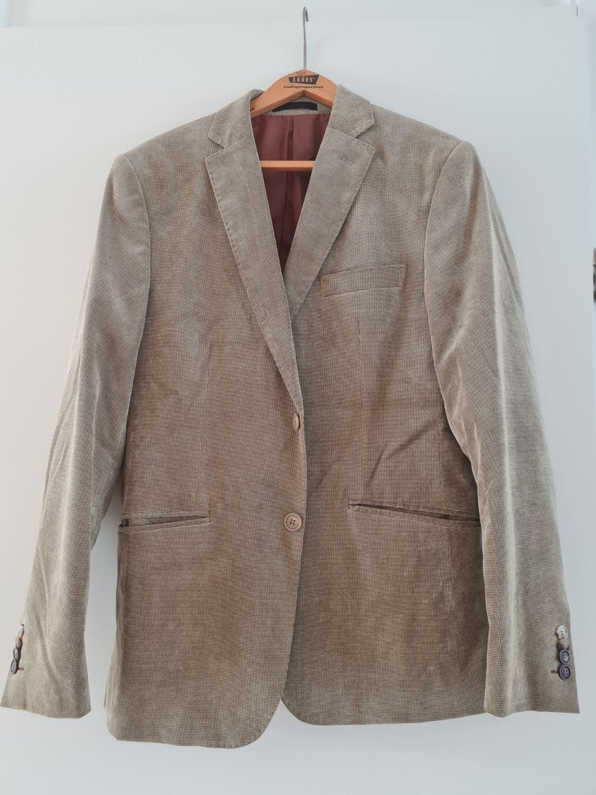 Stijlvol Colbert Heren Maat 48, Kleding | Heren, Kostuums en Colberts, Onbekend, Maat 48/50 (M), Beige, Ophalen of Verzenden