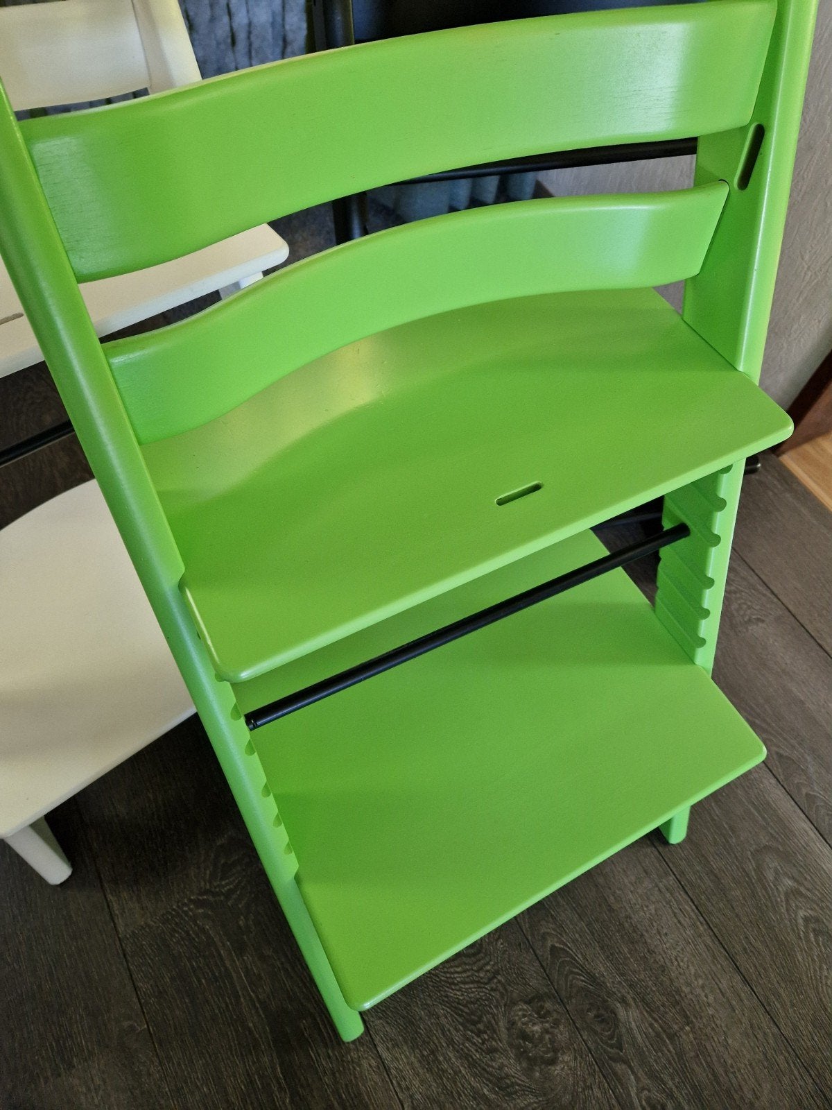 Stokke Tripp Trapp stoel zijde glans groen prima staat, Ophalen of Verzenden, Zo goed als nieuw, Meegroeistoel
