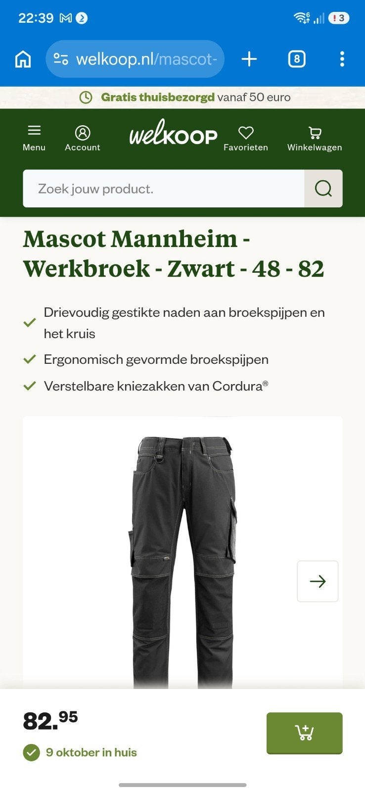Mascot Werkbroek Donkerblauw/Zwart - Maat 30/32, Verzenden