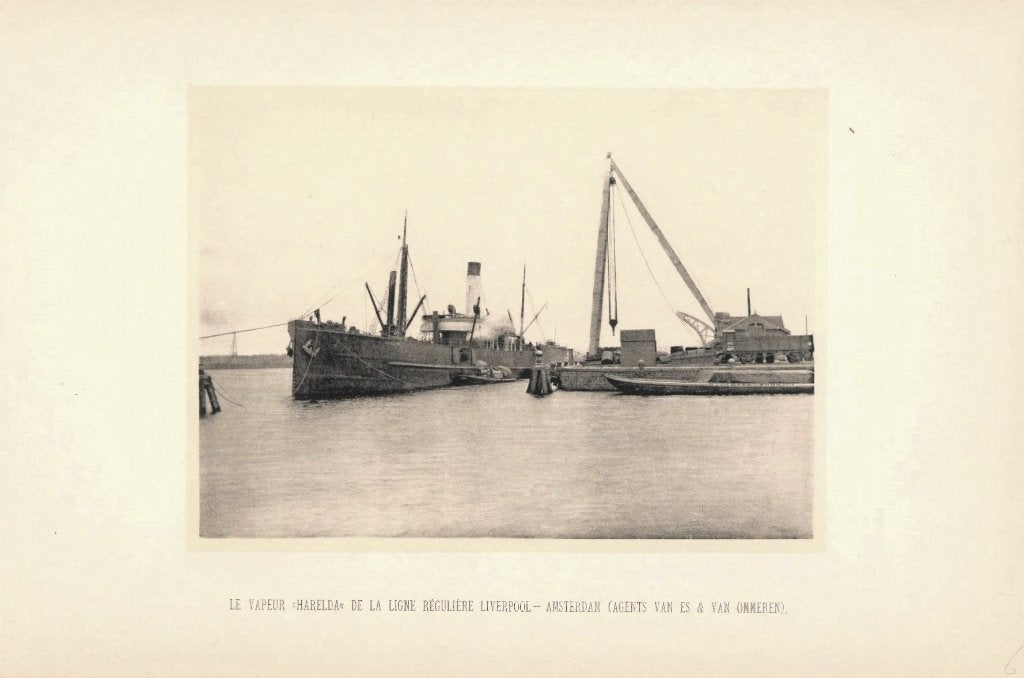 Litho SS Harelda Van Es / Van Ommeren Amsterdam 1907, Ophalen of Verzenden