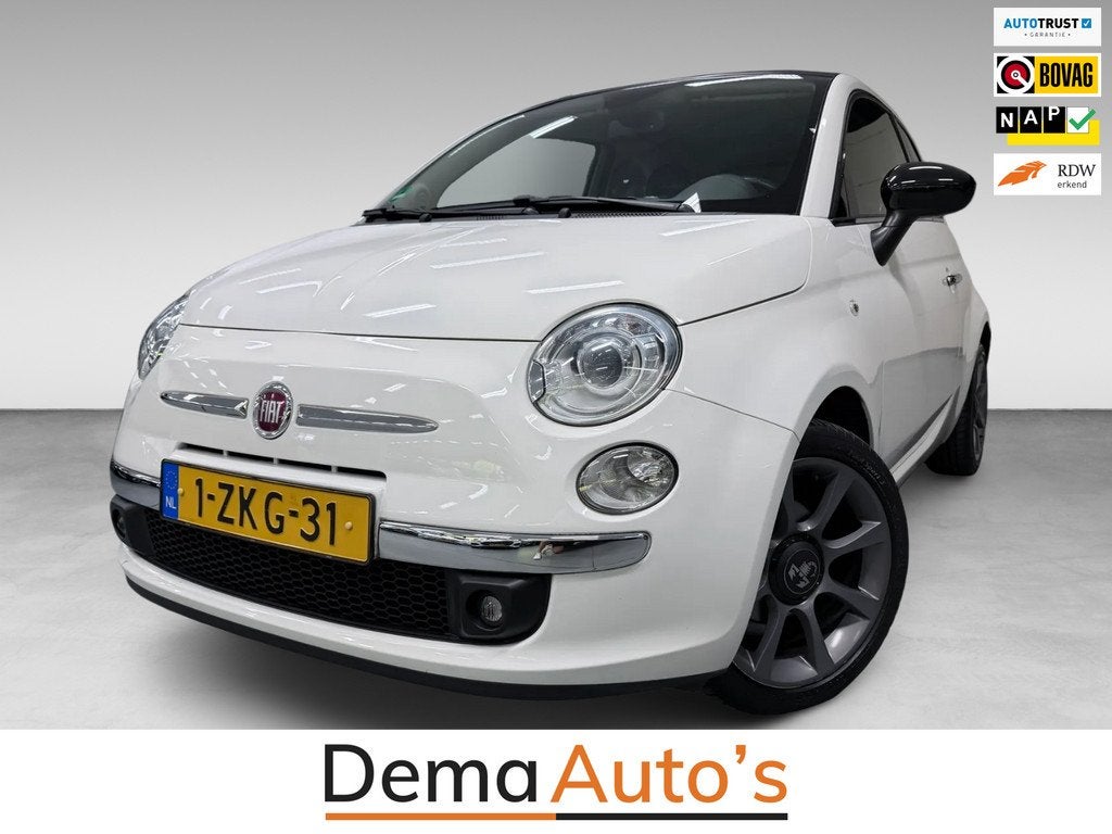 Fiat 500 C 0.9 TwinAir Turbo Cult LEDER/ECC/PDC/SOUNDSYSTEM-, Auto's, Cabriolet, Wit, Bedrijf, Handgeschakeld