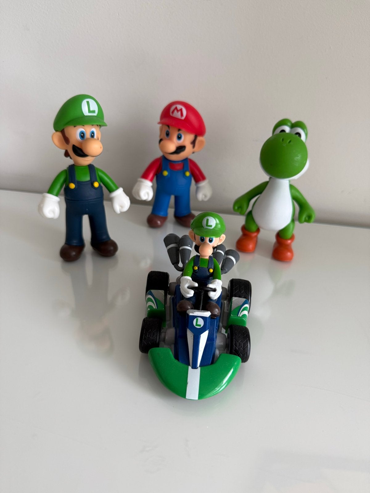 Mario Kart Luigi, Mario en Yoshi figuren set, Ophalen of Verzenden, Gebruikt