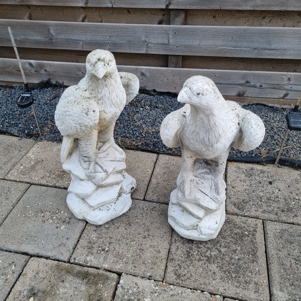 2 adelaars tuinbeelden van beton, Tuin en Terras, Ophalen, Gebruikt, Beton