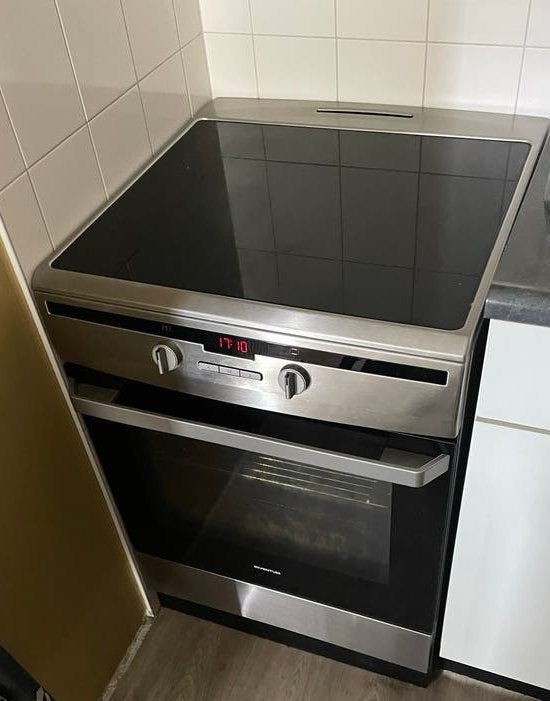 Inventum VFI6042RVS Inductie Fornuis met Oven, Witgoed en Apparatuur, Ophalen, 60 cm of meer, 4 kookzones, Zo goed als nieuw