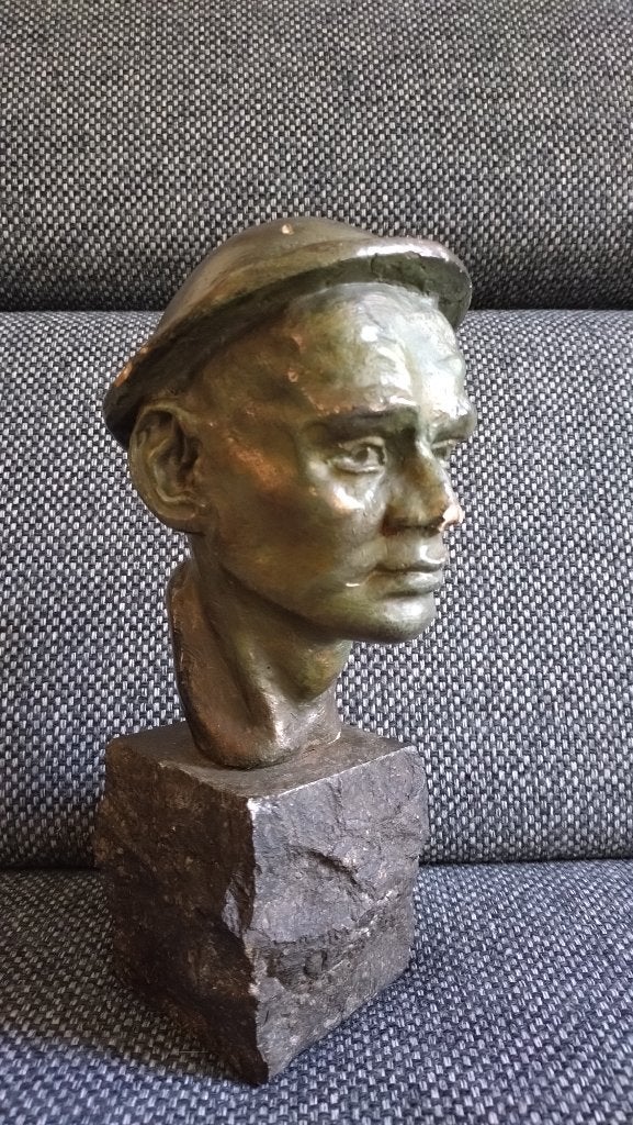 Beeld/ buste mijnwerker STEEN 30cm, Overige onderwerpen, Buste, Ophalen of Verzenden, 20 - 50 cm