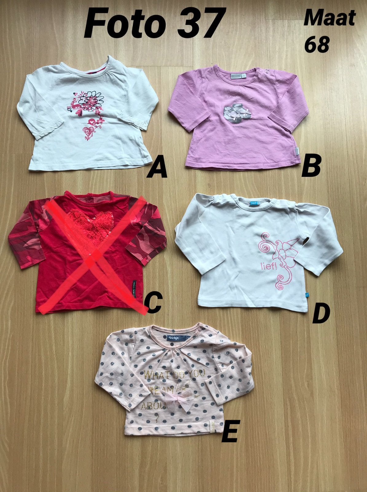 Longsleeve meisje oa mexx maat 68 *foto 37*, Kinderen en Baby's, Babykleding | Maat 68, Ophalen of Verzenden, Zo goed als nieuw