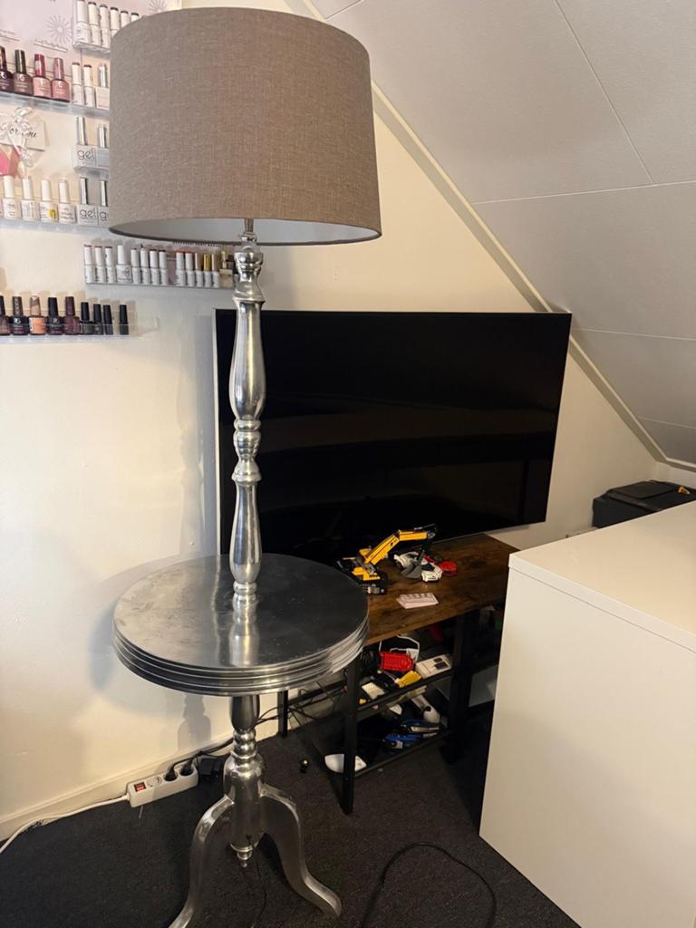 Riviera Maison staande lamp met bijzettafel, Ophalen of Verzenden, Gebruikt, Metaal, 150 tot 200 cm