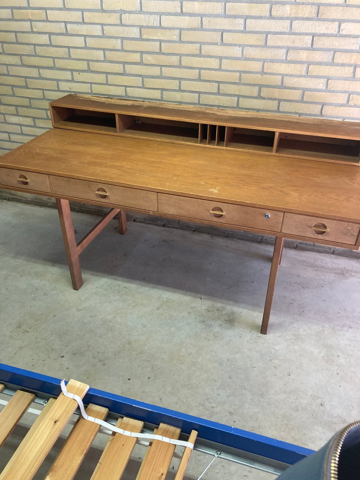 Deens design flip top bureau. Vintage parel.., Scandinavisch, Ophalen, Gebruikt, Hout