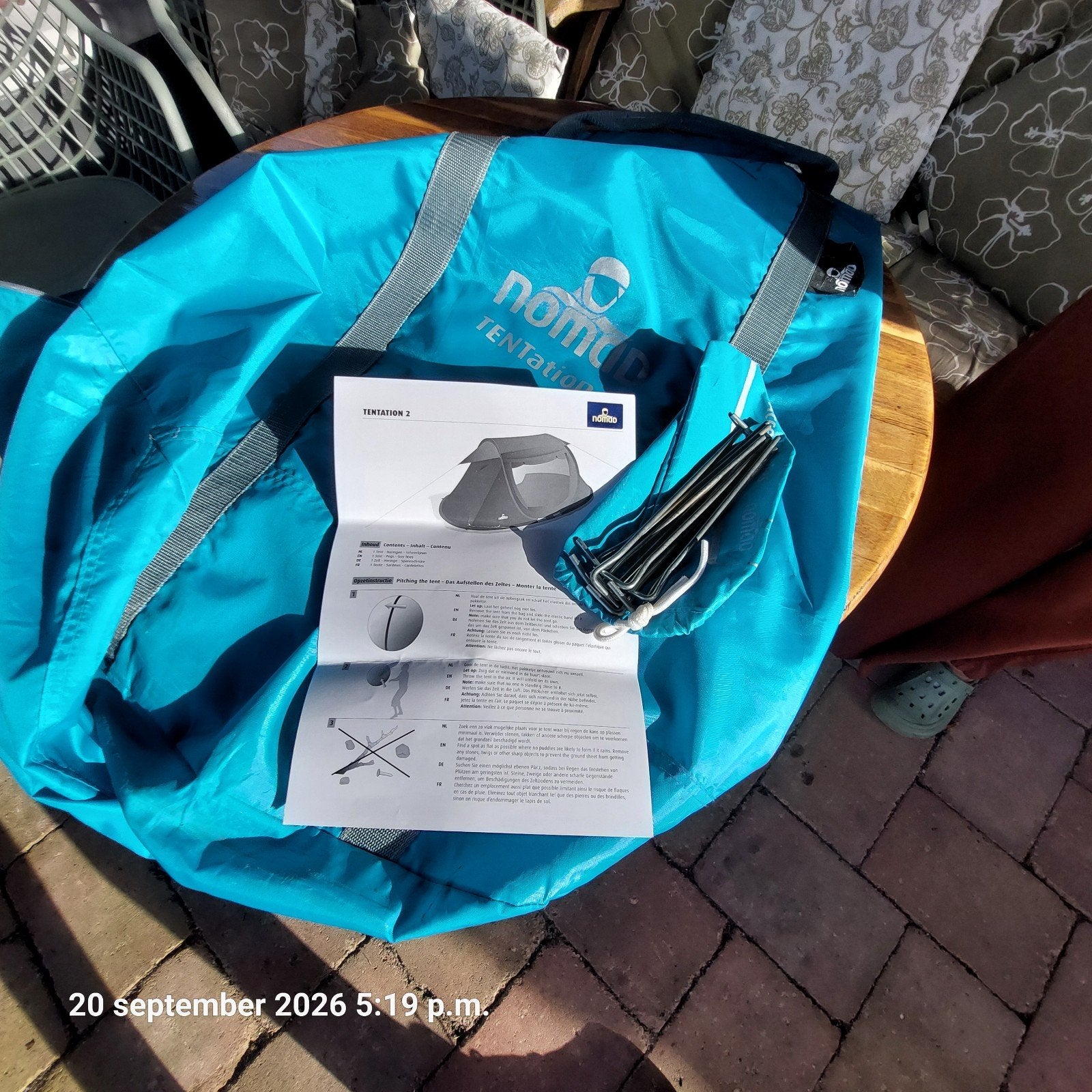 Nomad Tentation II 2-persoons pop-up tent, Ophalen of Verzenden, Zo goed als nieuw, Tot en met 2