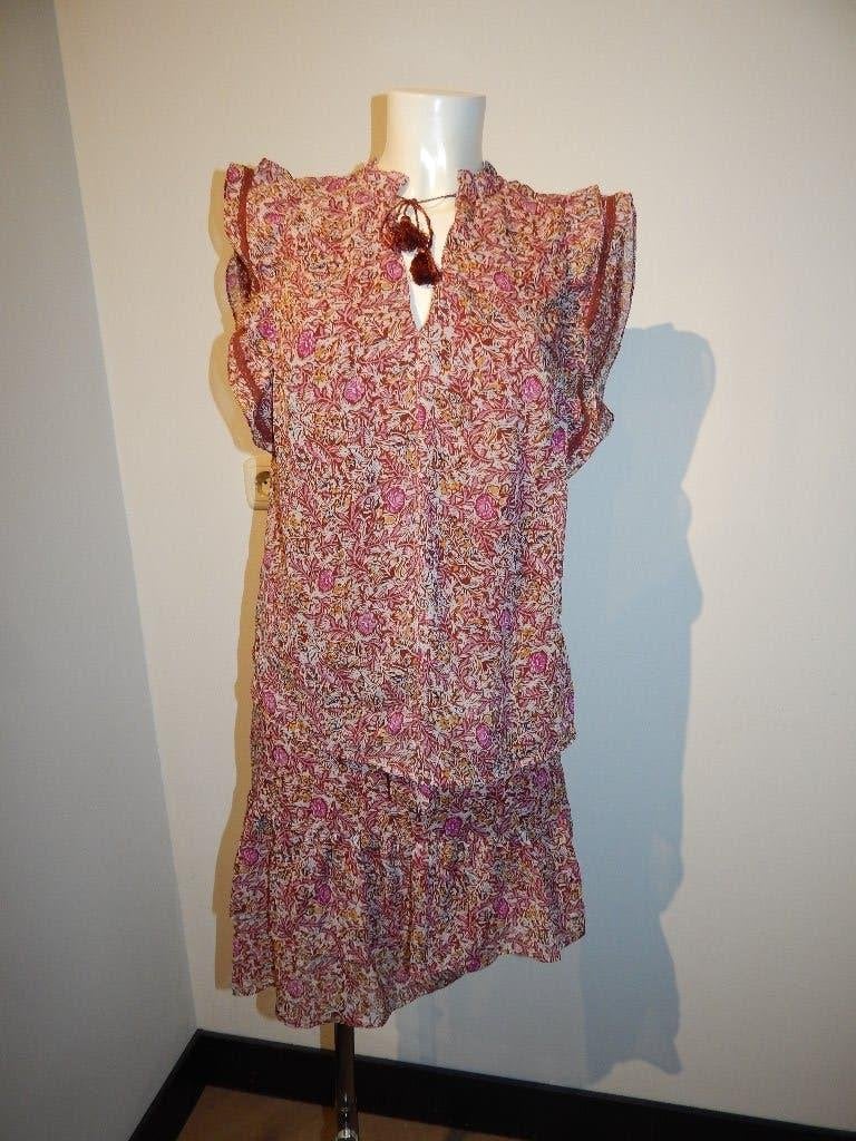 Co'couture 2 delig setje/ pakje top en rokje print klosjes38, Maat 38/40 (M), Kostuum of Pak, Co'couture, Zo goed als nieuw