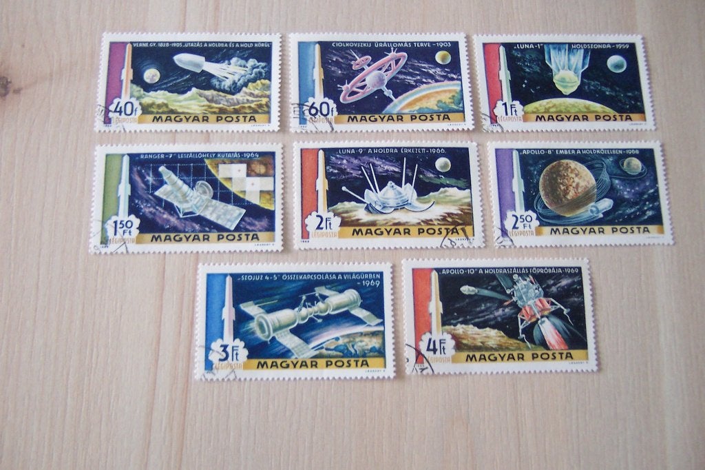 Ruimtevaart Hongarije / Magyar Posta, gestempeld. (13)., Ophalen of Verzenden, Gestempeld, Overige thema's