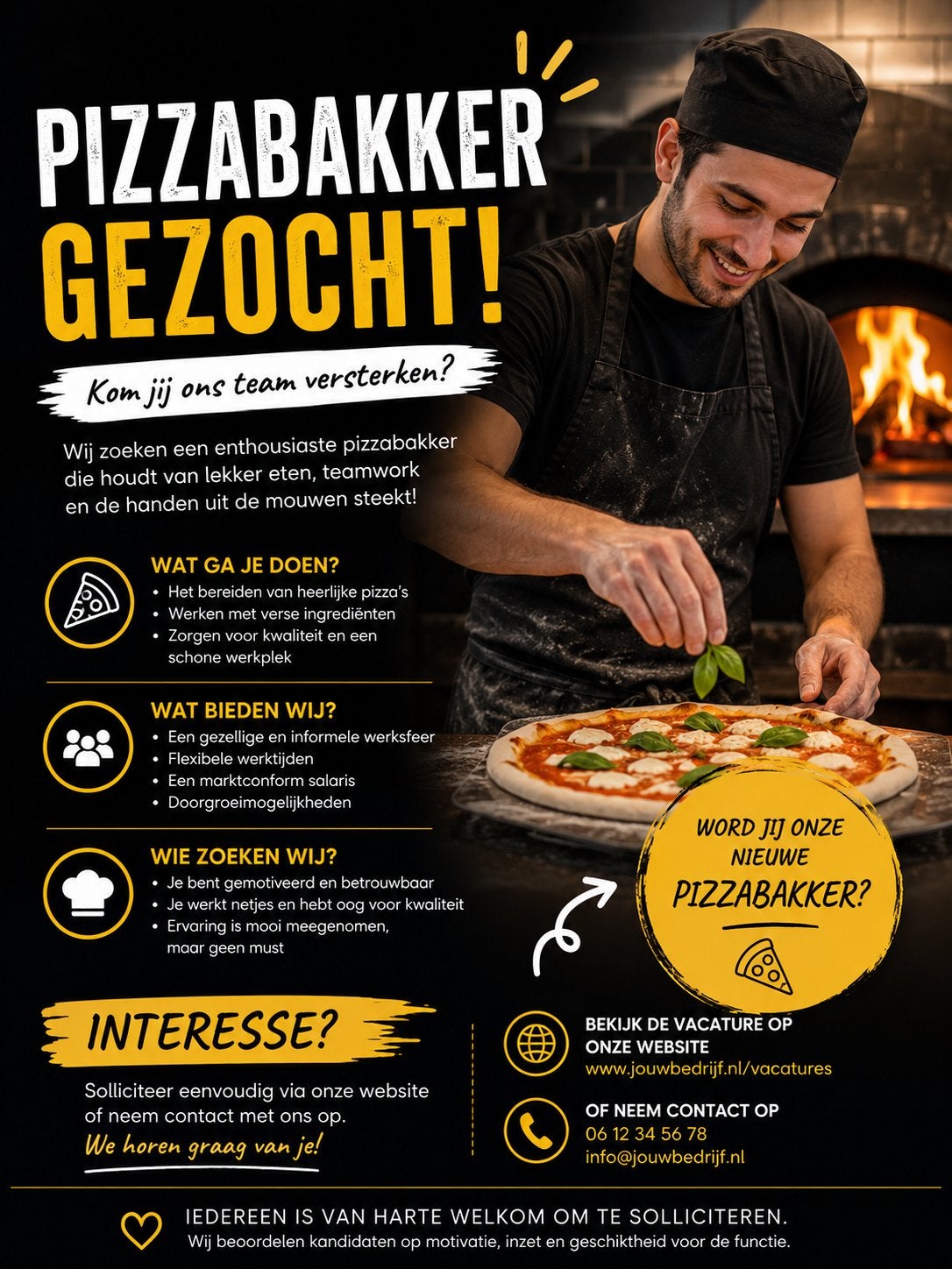 pizzabakker gezocht amsterdam, Vacatures, Vacatures | Horeca en Catering, Overige niveaus, Overige vormen