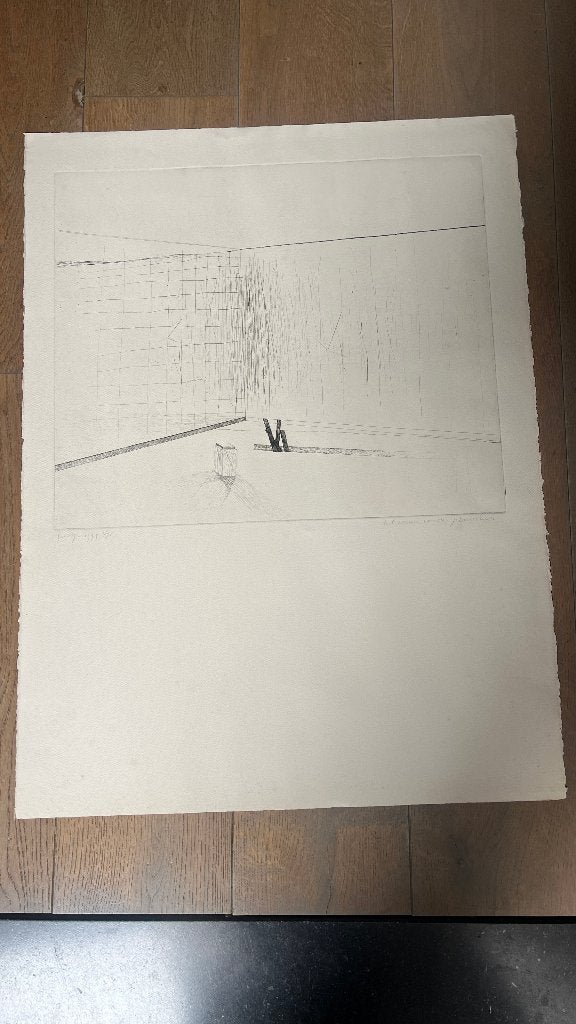 Ets - Gertjan van Oostende, Antiek en Kunst, Kunst | Etsen en Gravures, Ophalen, Met tekst, 80 cm, 60 cm