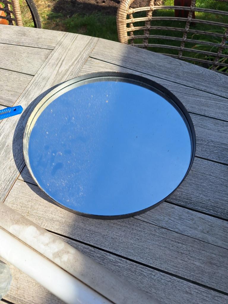 Ronde spiegel gratis ophalen, Huis en Inrichting, Woonaccessoires | Spiegels, Ophalen, Minder dan 50 cm, Gebruikt, Rond