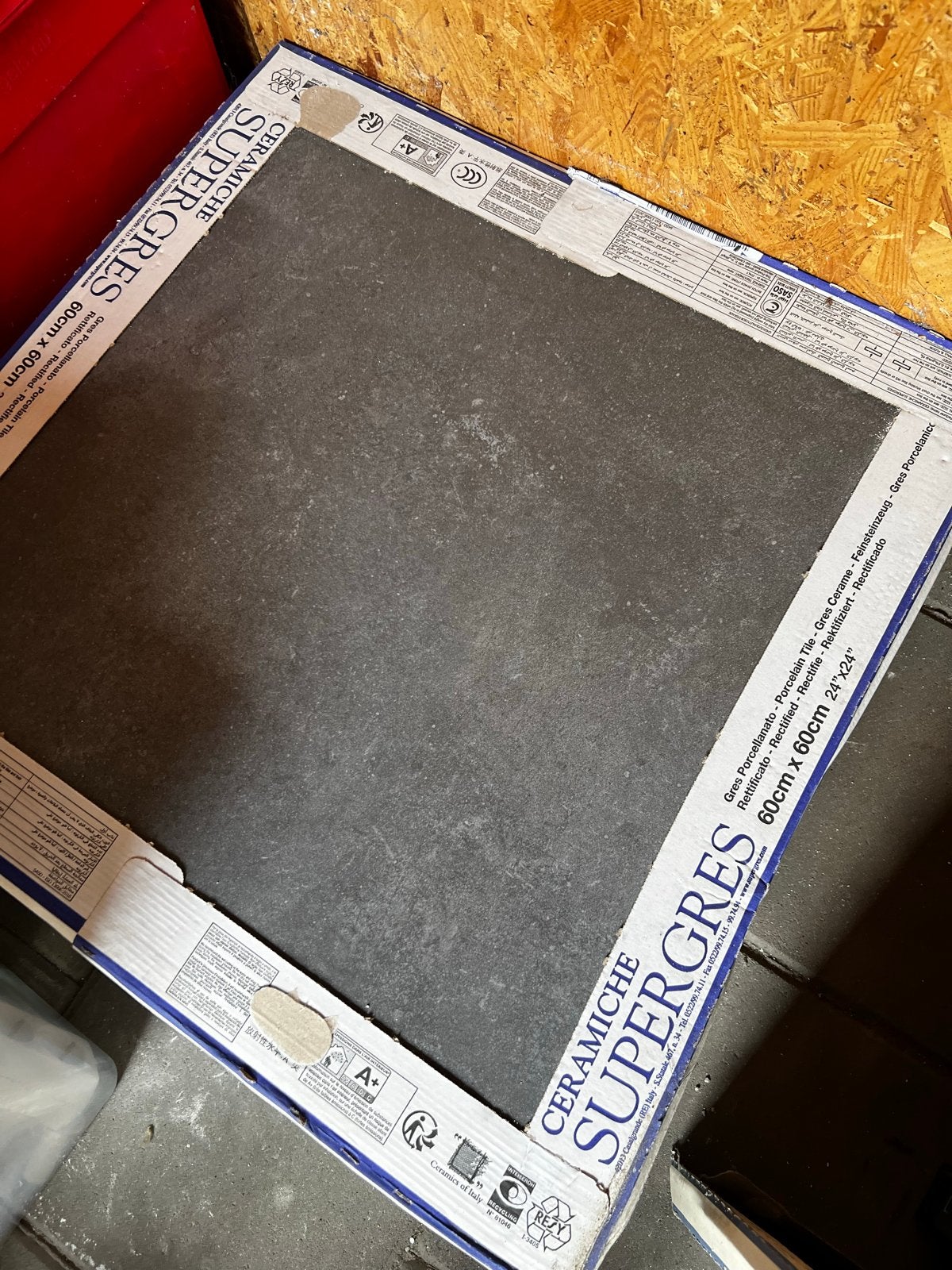 7,5m2 Keramische vloertegels Supergres 60x60 cm - Antraciet, Doe-het-zelf en Verbouw, Tegels, Ophalen, 60 cm of meer, Keramiek
